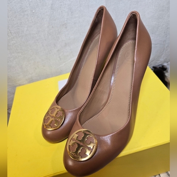 Tory Burch Shoes - Tory Burch Alice Royal Tan  with Gold Emblem